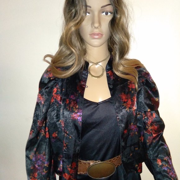 Zara Silky Jacket with Mandarin Collar, Size XL - Picture 3 of 10